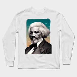 American Abolitionist Frederick Douglass Illustration Long Sleeve T-Shirt